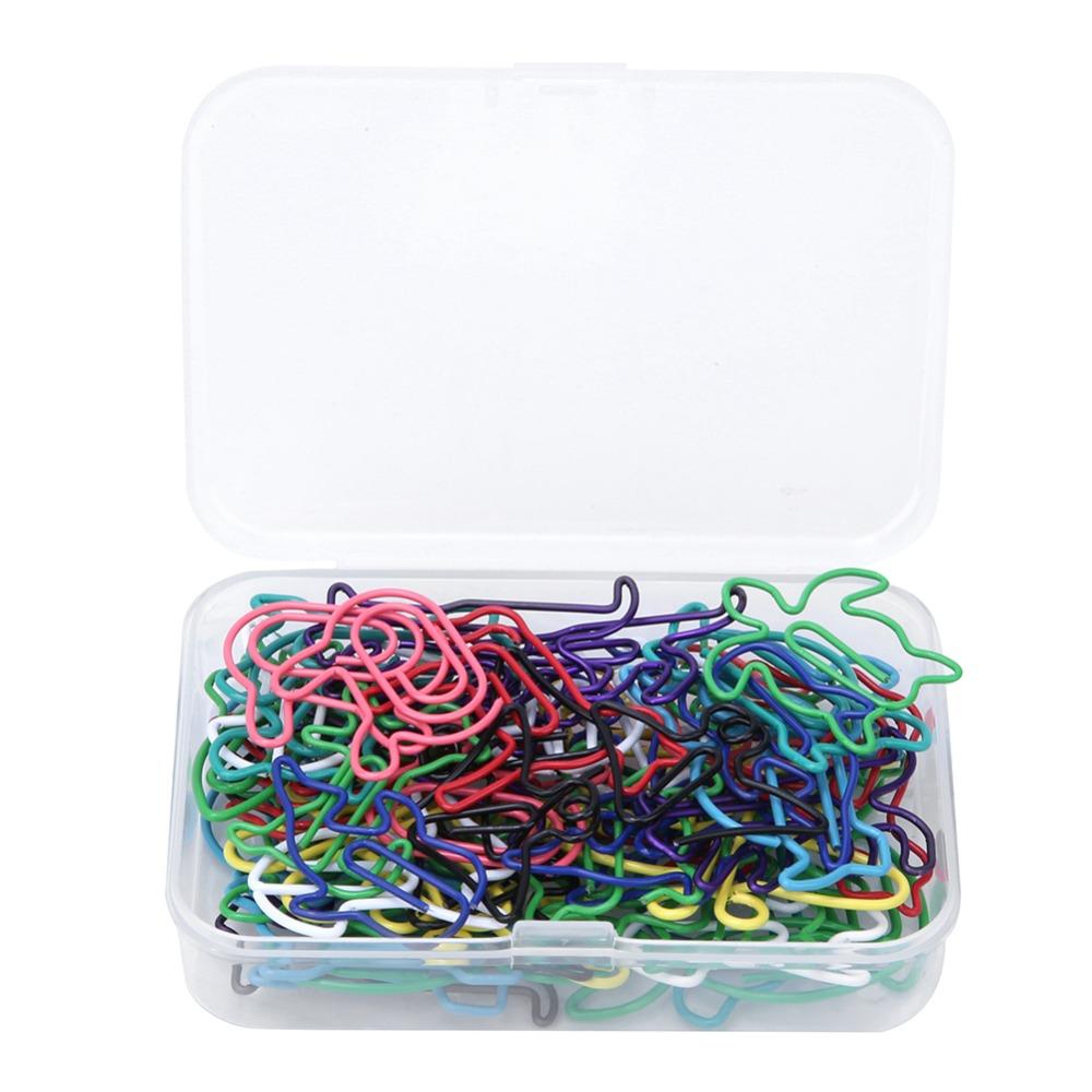 60pcs Plastic-coated Metal Paper Clip 12 Kinds Memo Clips Bookmarks Office Supplies  Office