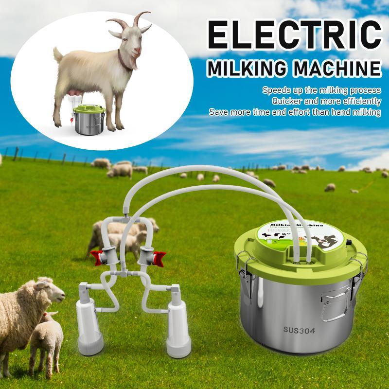 8L/5L/3L Sheep Cow Milking Machine Electric/pulse Milking Machine Milking Pump Stainless Steel Automatic Milking Breeding Tools