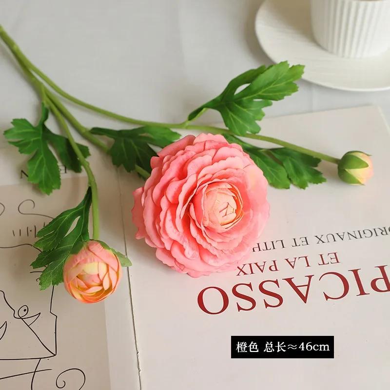 5 Stück Feuchtigkeitsspendend 3-köpfig Tau Lotus Pfingstrose Echte Haptik Künstliche Blumen Luxus Heim Tischdekoration Kunstblumen Hochzeitsdekoration