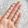 New Snowflake Nail Art Accessories Internet Celebrity Christmas Flat Double Layer White Ice Flower Resin Wearable Nail Decorations