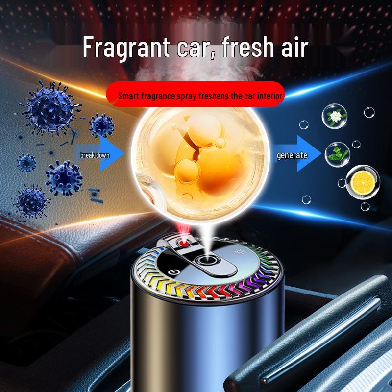 Starry Sky Car Air Vent Perfume Diffuser: Smart Automatic Aroma Sprayer with Long-lasting Fragrance and Ambient Ceiling Light Effect.