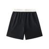 Anta Life Series Patchwork Mid-Rise Drawstring Loose Fit Five-Point Casual Shorts Women shorts Basic-Black 162428311-2