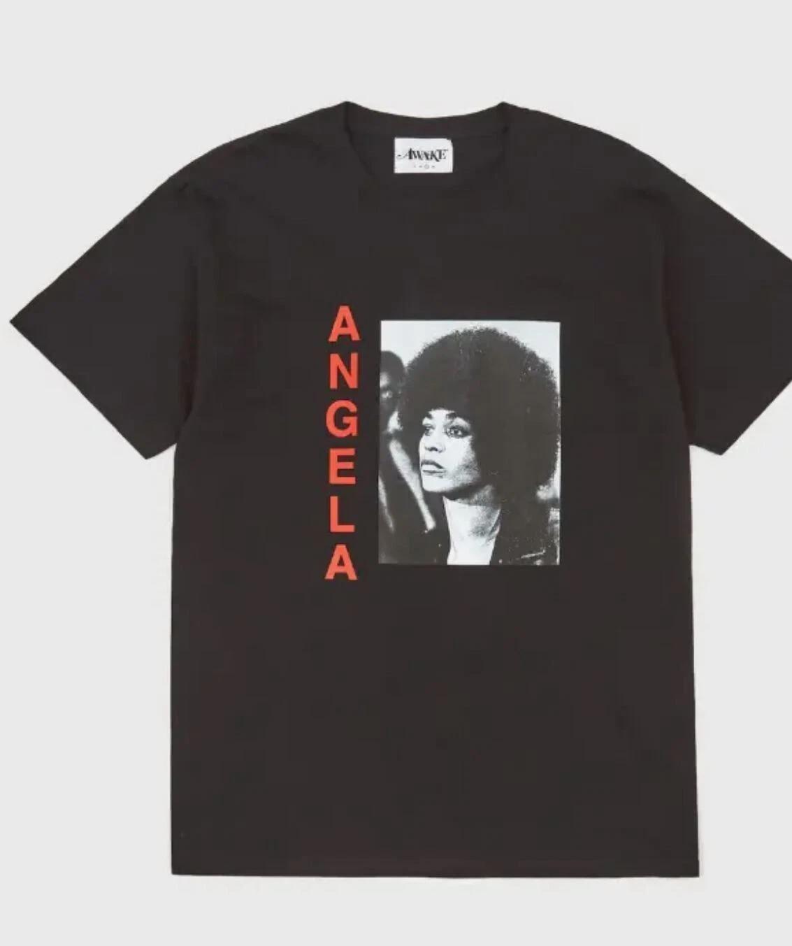 

Awake NY Angela Davis Shortsleeve 100% Cotton T-shirt Mens Tees Top Black Short Sleeve All Size S