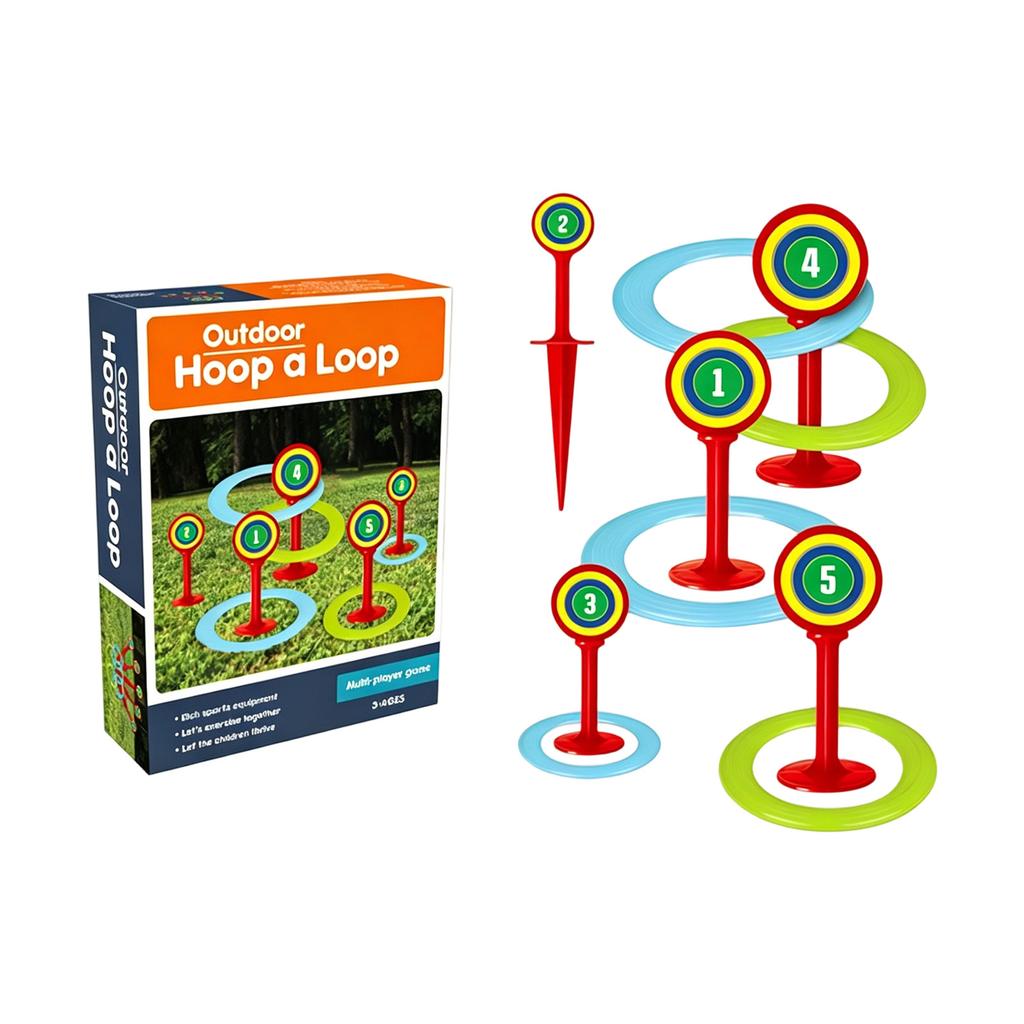 Outdoor Ring Toss Game Set for Kids and Adults Includes Multiple Rings and Pegs for Backyard Lawn Garden Play and Family Activities