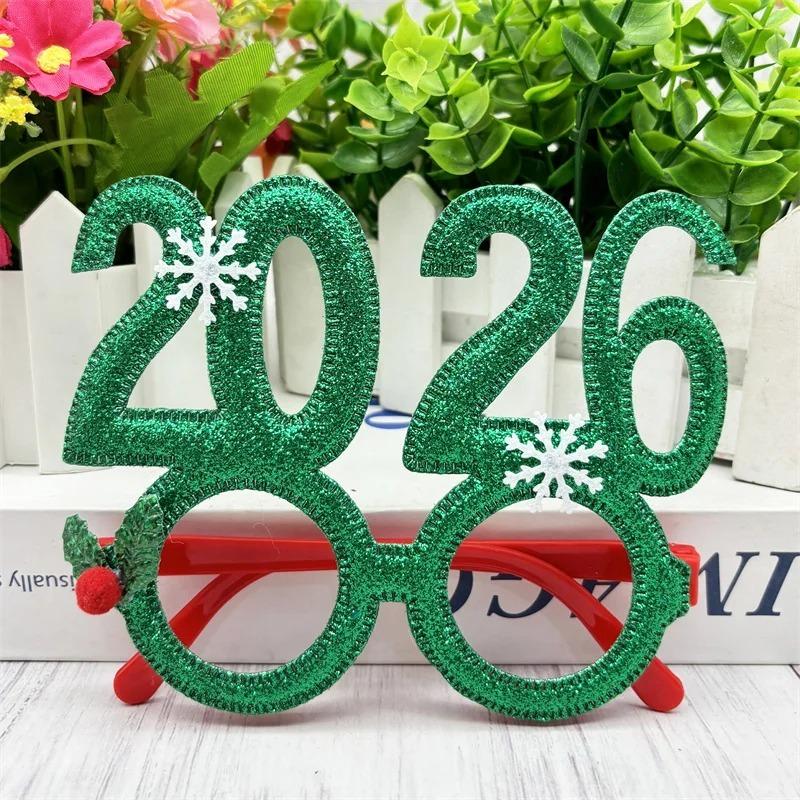 Numero 2026 Occhiali di Natale Festa di Natale Divertenti Oggetti di Scena per Photobooth Montatura Occhiali Regalo di Capodanno per Bambini Articoli per la Casa