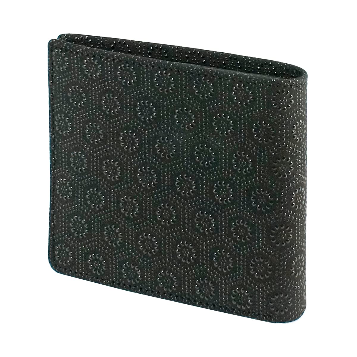 

Inden Bifold Wallet Bill C Thin Deerskin Black x Black Lacquer Tortoise Pattern [Indenya] 2003-01-003 чёрный