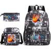 Large Capacity Schoolbag with Shoulder Strap; Student Three-piece Pencil Case Set