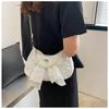 2024 New Fashion Small Shoulder Bag Women Stylish Crossbody Bag With Cute Pleats And Lovely Bow Pearl Handbag In White