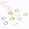 18K Gold Plated Brass Double Hole Connector Rings,End Bead Tip,For Jewelry Making Supplies DIY Pearl Bracelet Necklace Accessory