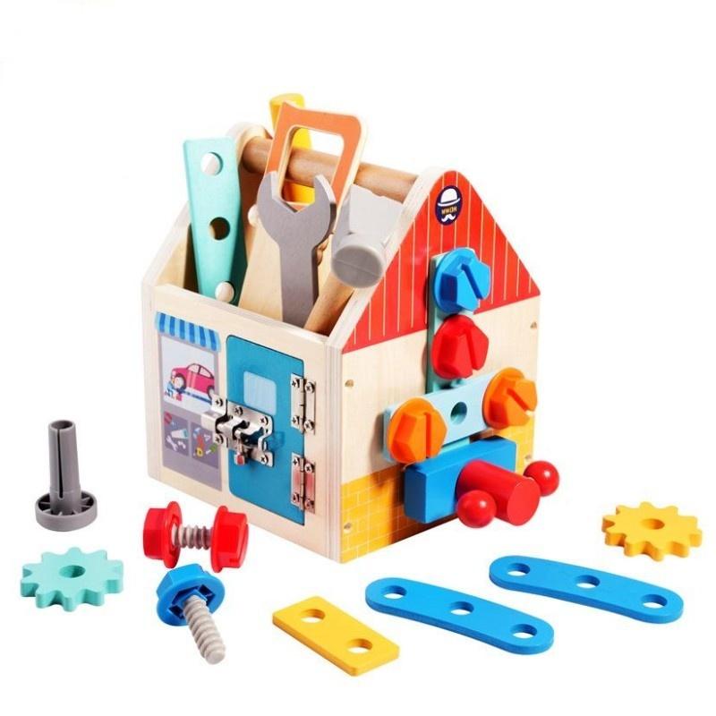 Tool Kit for Kids, Wooden Toddler Tools Box,Montessori Educational STEM Construction Toys Boys Girls, Best Birthday Gift