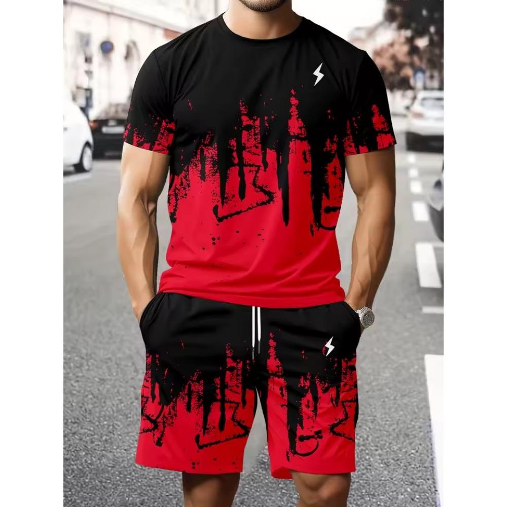 Summer Men's Casual Chicago NO.32 Print Short Sleeve T-Shirt & Shorts Set Round Neck Short Sleeved Women's T-shirt Shorts Set