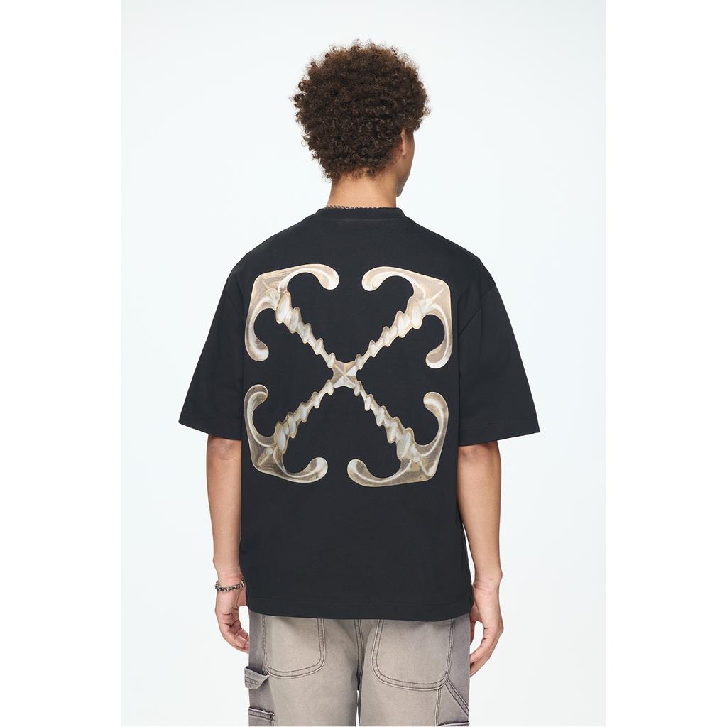Off-White Liquid Metal Arrow Print Fashion Light Luxury Trendy Versatile T-Shirt Unisex T-Shirt OFFTEGSEA173Q