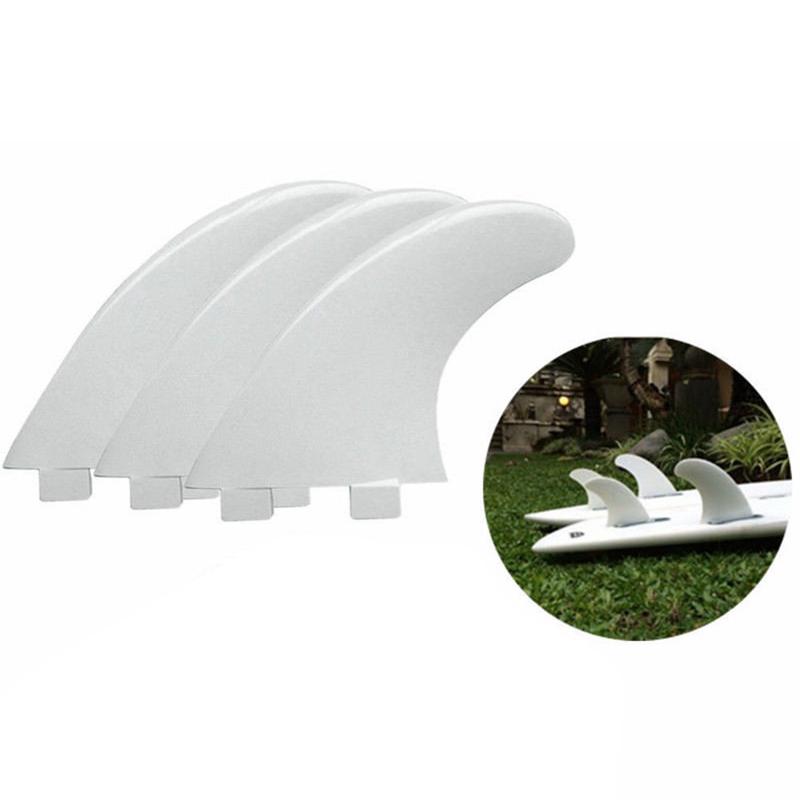 3 Pcs Surfboard Fins Thruster Netted Fibreglass G5 Size FCS Base Surf Thrusters Good Accessory for Kayaks Canoes Rowing Boats