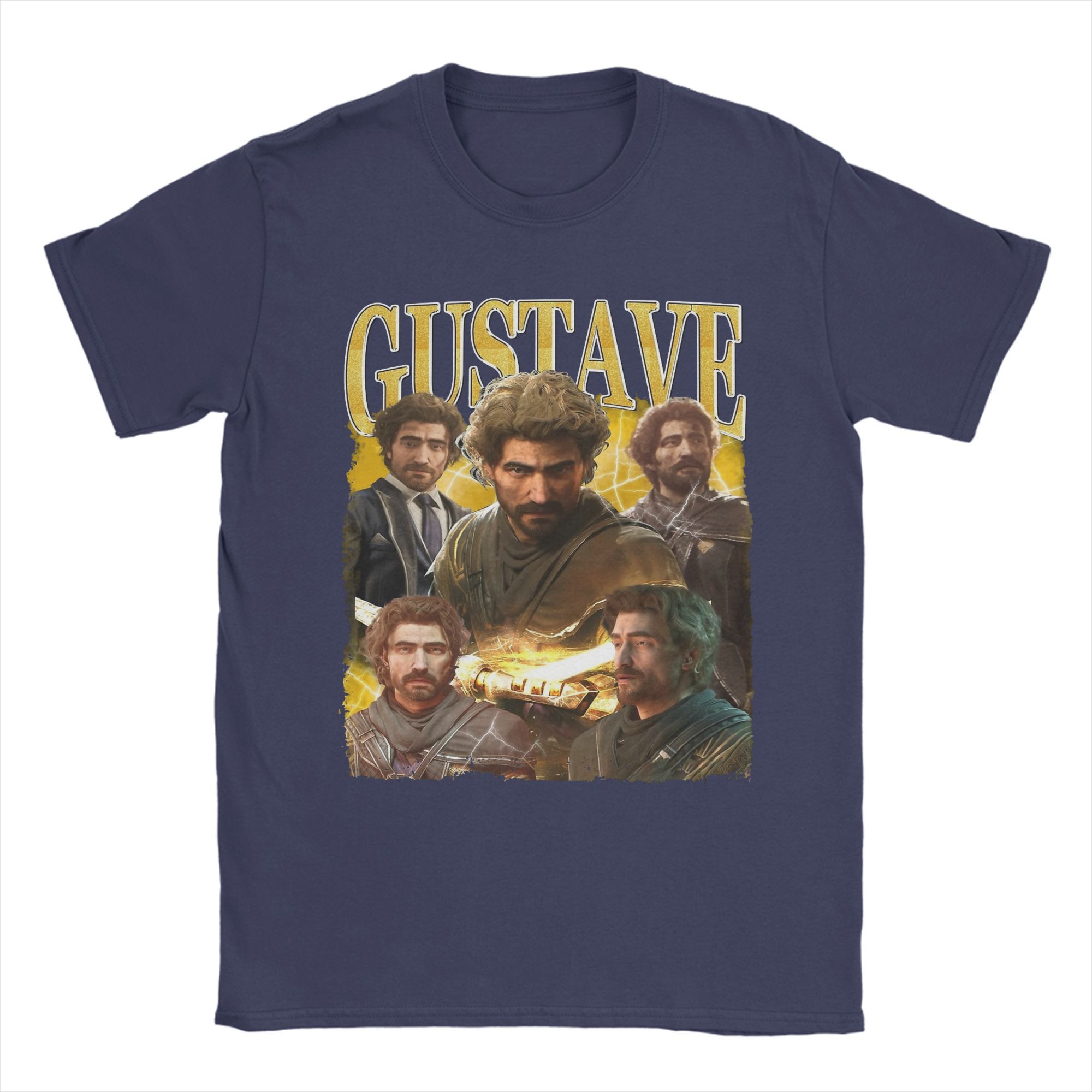 

Gustave Expedition 33 T Shirts Men s Cotton Vintage T-Shirt Crew Neck Tees Short Sleeve Tops Printed 3XL