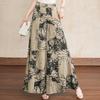 Women's Floral Print High Waist Wide Leg Pants – Flowy Palazzo Trousers (Size 27-33)