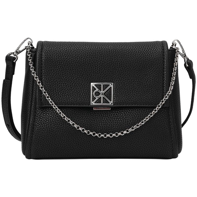 Calvin Klein Elegant Casual Commuter Monogram Letter Flap Shoulder Bag Women bags Black 4F3511G-UB1 Basic Set (Bag)