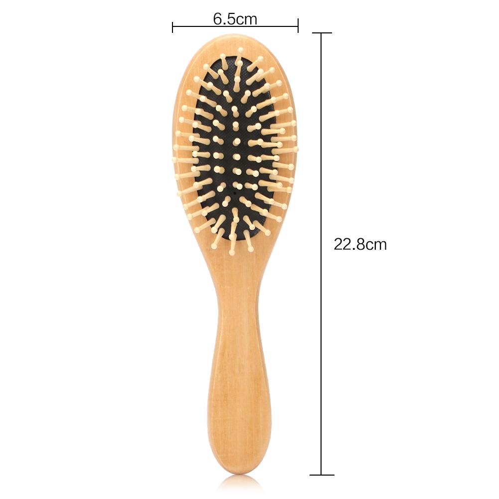 2 Colors Anti Static Natural Wooden Massage Hairbrush Comb Scalp Health Care Paddle Brush