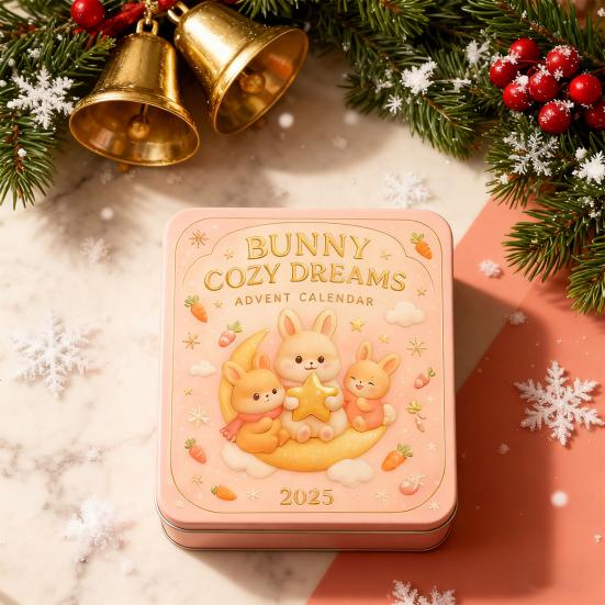 Kreslený Králík Adventní Kalendář 2025 24 Dní Vánoční Odpočítávací Kalendář Interaktivní Sváteční Kalendář Doplněk do Auta