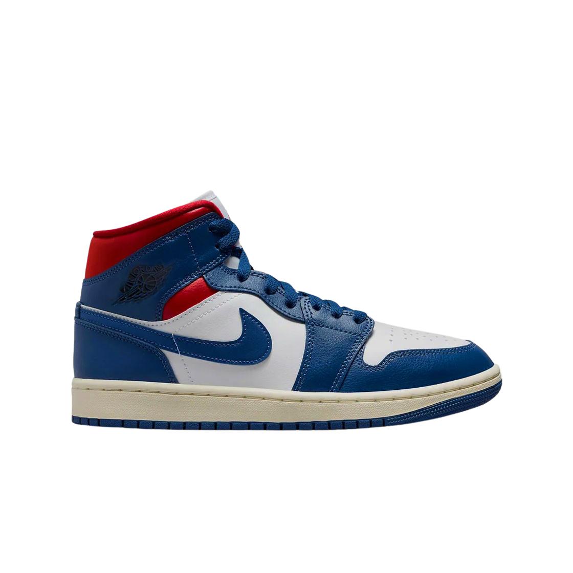 

(w) Jordan 1 Mid French Blue Gym Red 230
