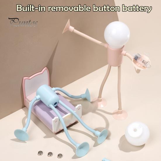 Lampe de chevet à LED de forme variable, veilleuse amusante avec ventouse, lueur douce, forme de bricolage, ampoule mignonne, mini veilleuse pour homme