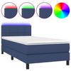 Maison Exclusive - Sommier à lattes de lit avec matelas et LED Bleu 90x200cm Tissu