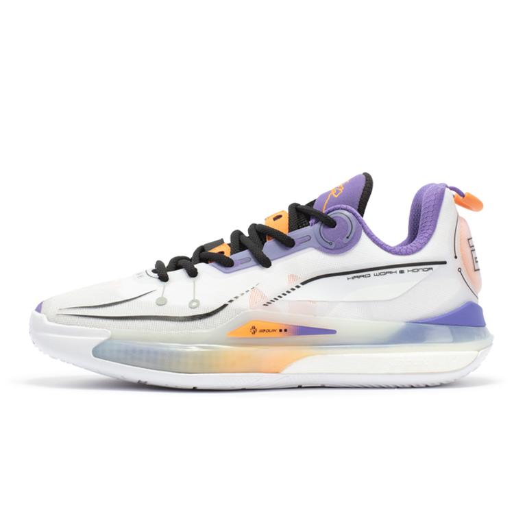 New 361° DVD2 CQT Cushioning Anti Slip Wear Resistant Breathability Low Top Basketball Shoes Men's Purple White 572411107-1
