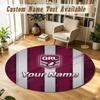 Round Rug Custom NameQueensland Maroons Pattern Non Slip Carpet Home Floor Decor