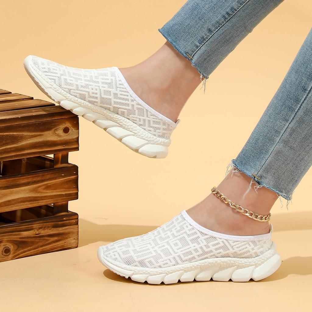 Skarpetki Siateczkowe Unisex Oddychające Wsuwane Codzienne Buty Lekkie Wygodne Damskie Płaskie do Chodzenia w Domu i na Zewnątrz
