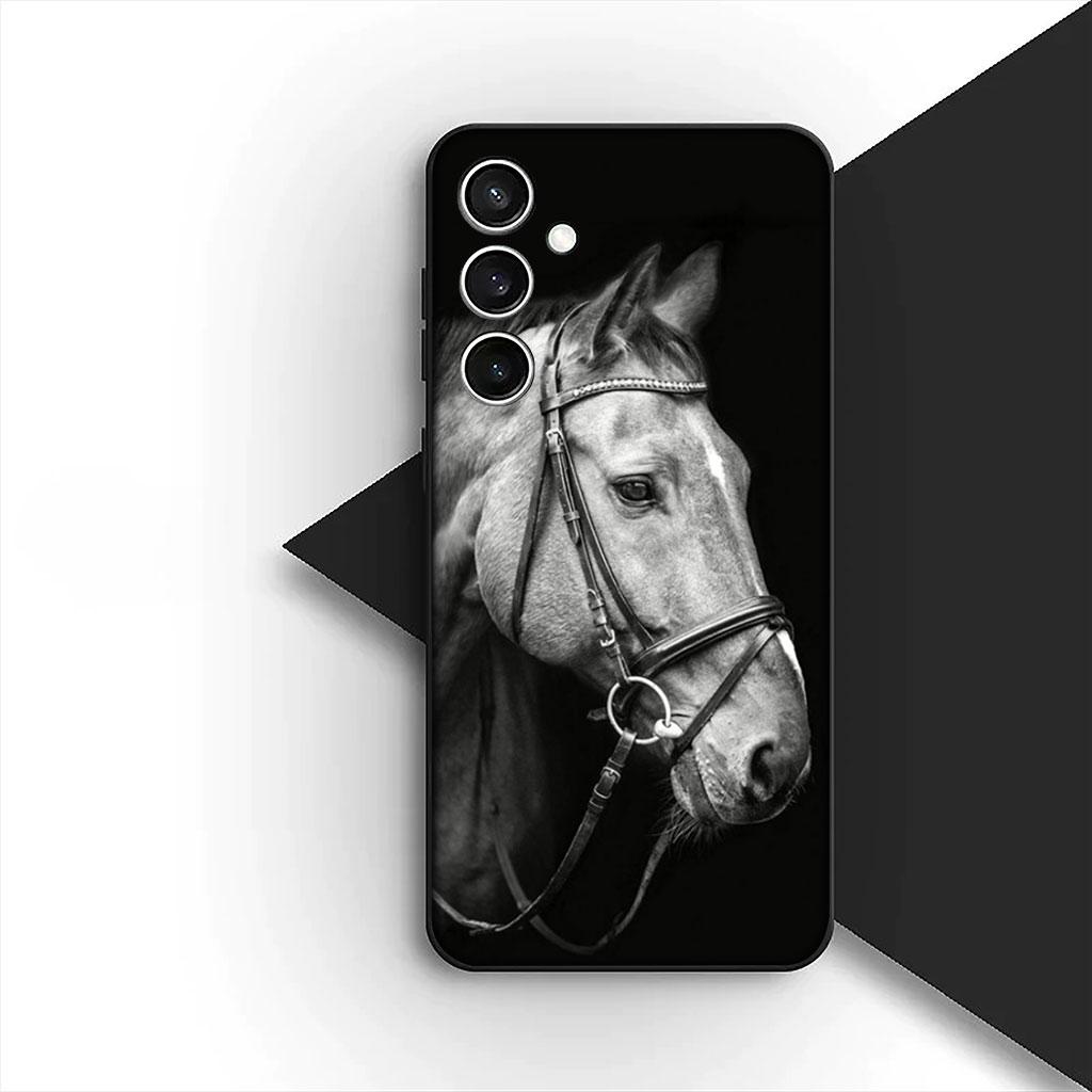 Phone Cover for Samsung Galaxy S25 S24 S23 FE Ultra Plus S7 Edge S25+ S23+ A56 5G Casing Soft Case Running Wild Horse Wallpaper