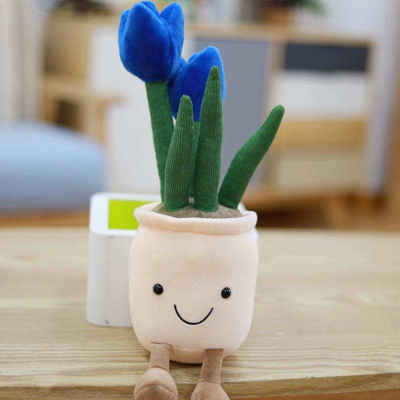 New Plant Doll Simulation Tulip Succulent Potted Plant Home Living Room Decoration Plush Toy