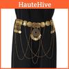 European Style Metal Waist Belt For Ladies With Antique Gold Finish And Tassel Detailing For Summer Outfits
