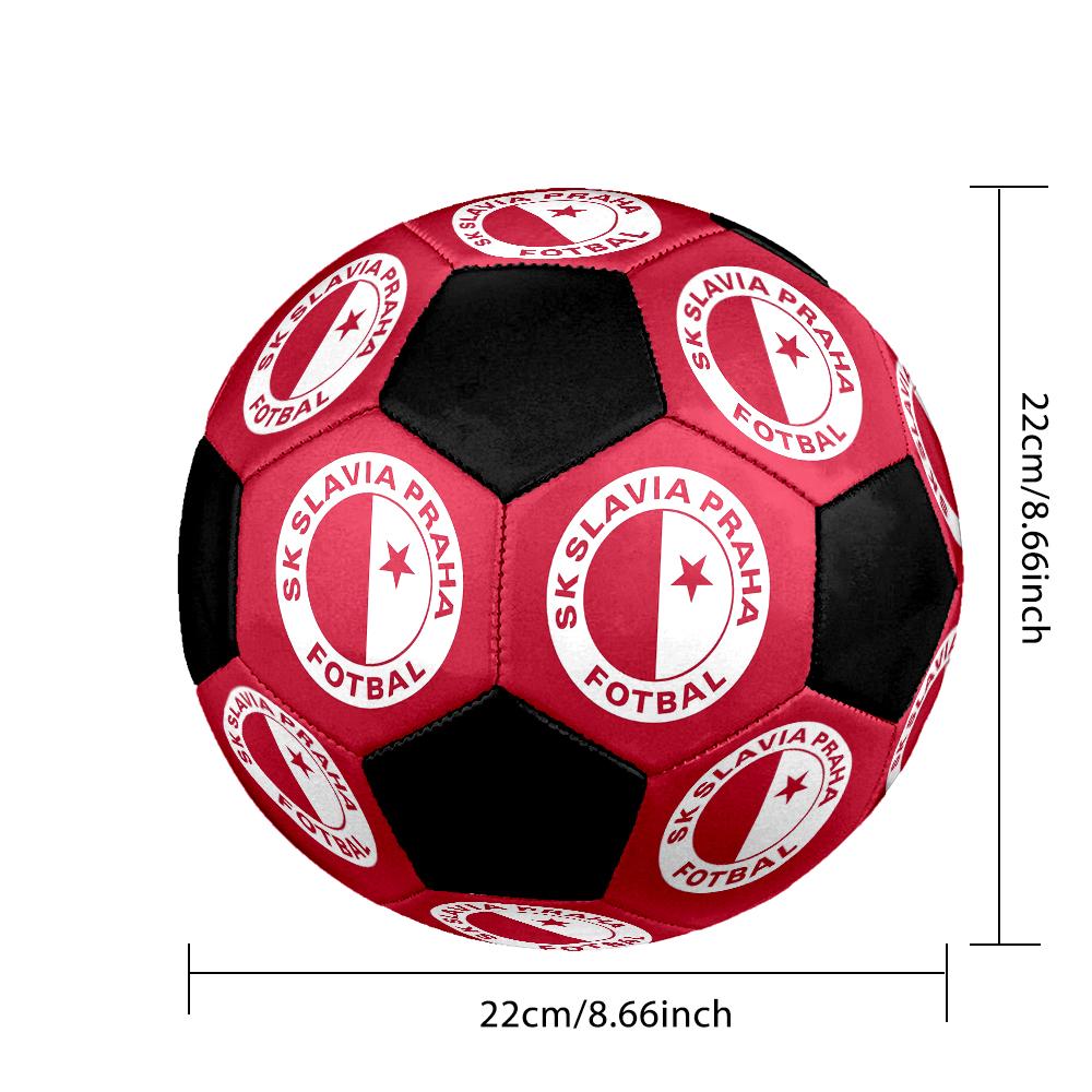 SK Prague Slavia Indoor Soccer Ball Colorful Machine Stitched PVC Size 5 Team Training Competition Ready Durable High-Bounce Cool Sports Gift