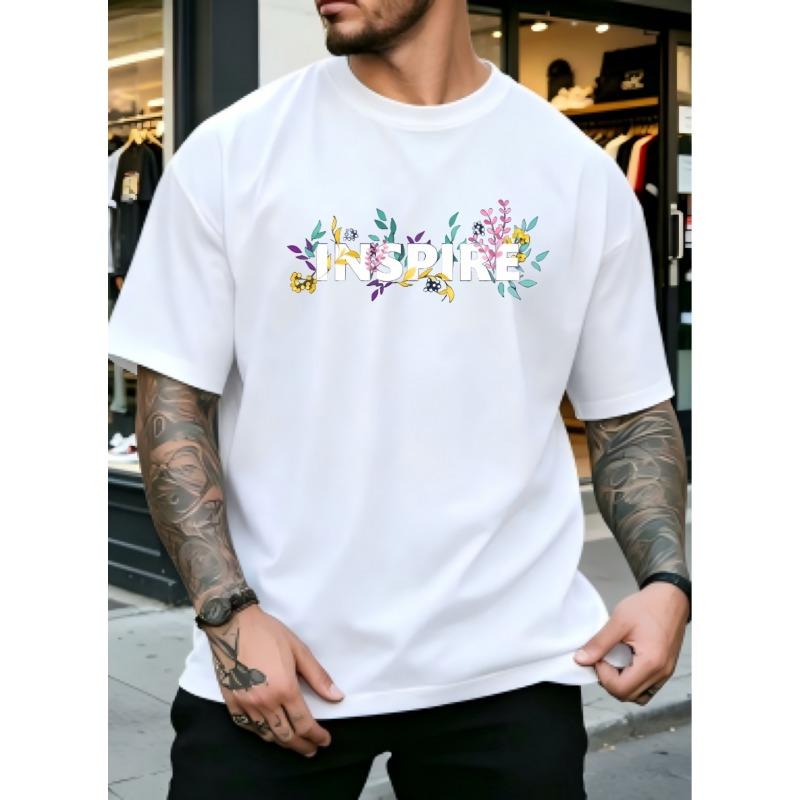 Tailles européennes Été Nouveau Homme Tendance Imprimé Envoyez un Bouquet de Fleurs à Vous-Même Qui Aime la Vie Homme Fashion Fête des Amoureux Extérieur