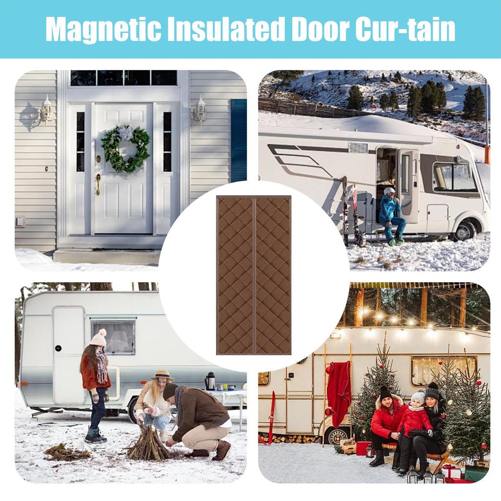 Thermal Insulated Door Curtains Windproof Magnetic Magnetic Thermal Insulated Door Curtains For Kitchens Doorway Bedrooms