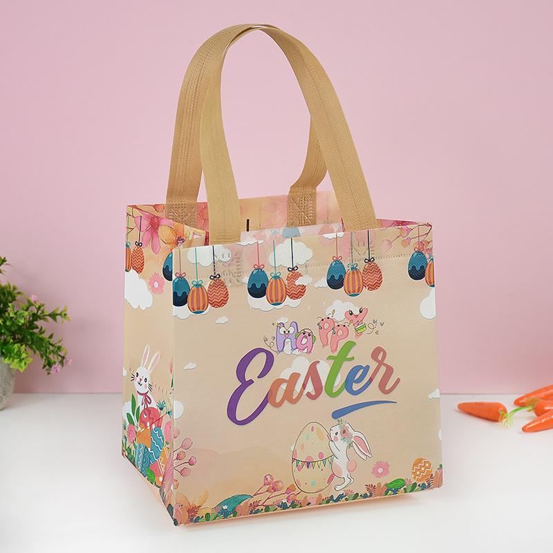 Easter Gift Bag Nonwoven Fabric Rabbit Bunny Cookies Candy Packaging Bag Kids Favors Happy Easter Party Decoration Supplies 2024