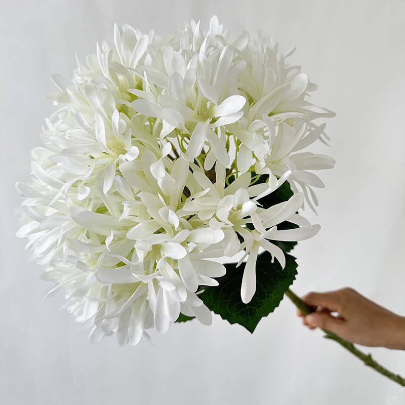 

Hydrangeamacrophylla Fake Flowers For Wedding And Photography Decor With Silk Craft Material White