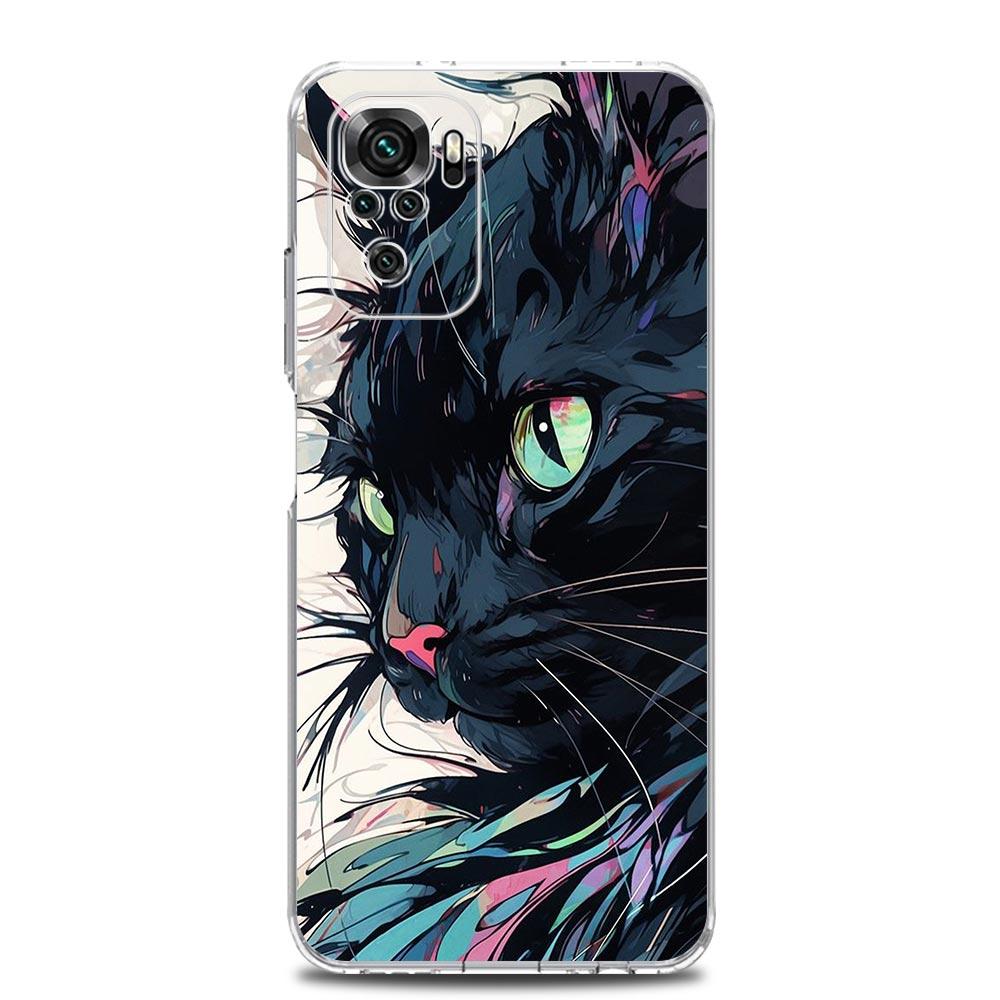 

мультяшный милый кот Арт мода Чехол для телефона Для Xiaomi Redmi Note 13 12 5G 9S 9 8 10 11 Pro 4G 9T 13C 12C10C 9C 9A 7 Pro Чехол Redmi Note 13 5G