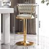 ZISIZ Light Luxury High-Legged Bar Stool with Backrest