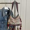 Fashion ethnic style fringed shoulder bag popular new tote bag messenger bag travel Chinese style women's bag tide