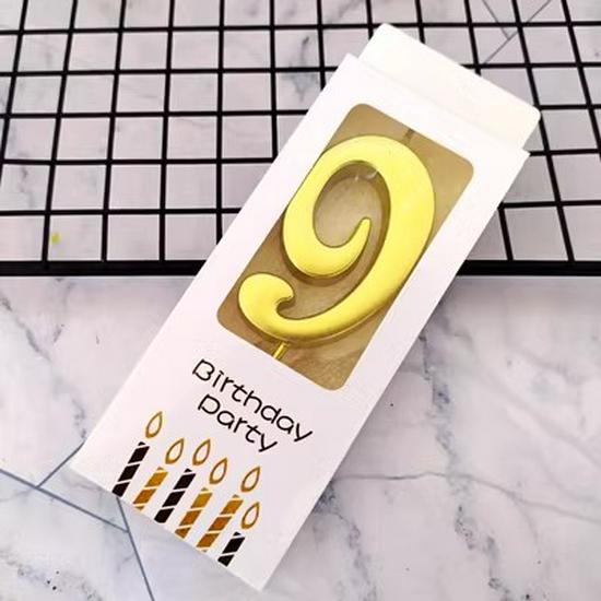 Gold Smokeless Number Candles for Baby's First Birthday Cake - Individual Pack, Creative Design