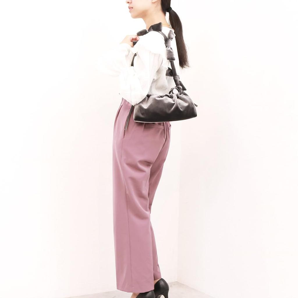 Velvet Ribbon Baguette Shoulder Bag PI [Kakatoo] 70-00-00210 Women's