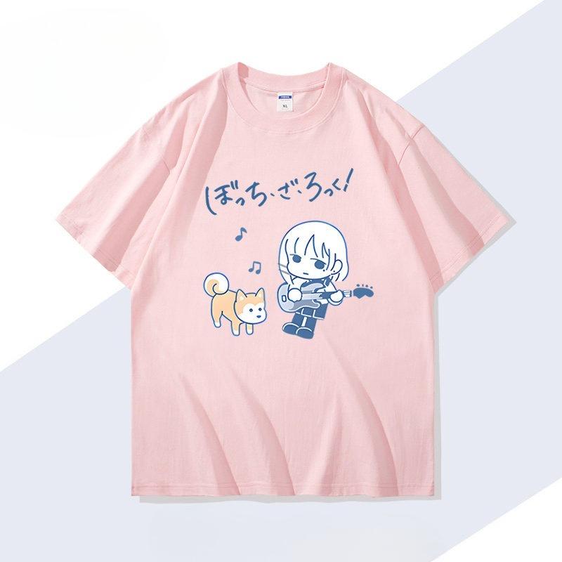 Bocchi The Rock Tshirt Vintage Loose Oversized Unisex Print Tshirts Unisex Unisex Clothing Summer Short Sleeve Neutral Short Soft