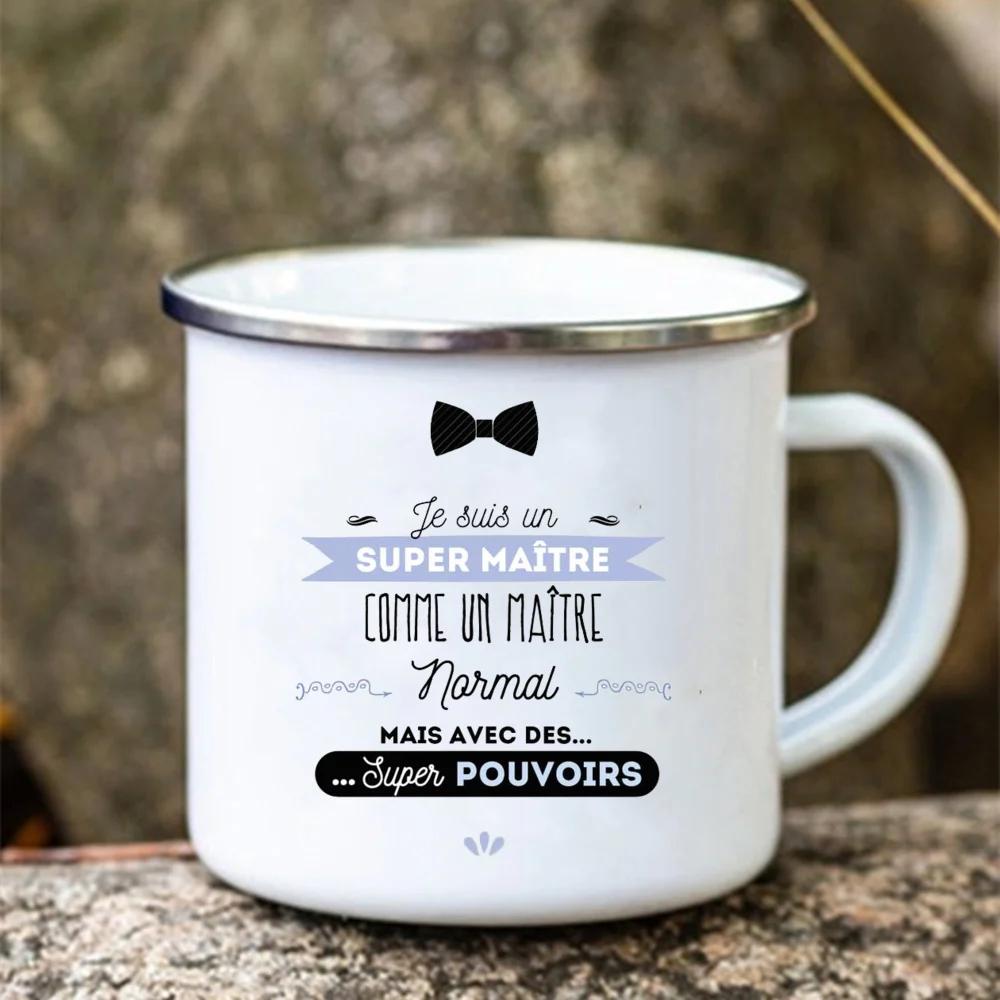 Thank You Super Teacher Mugs Creative Coffee Cups Drinks Water Cup Enamel Camping Mug School Home Handle Drinkware Teacher Gifts