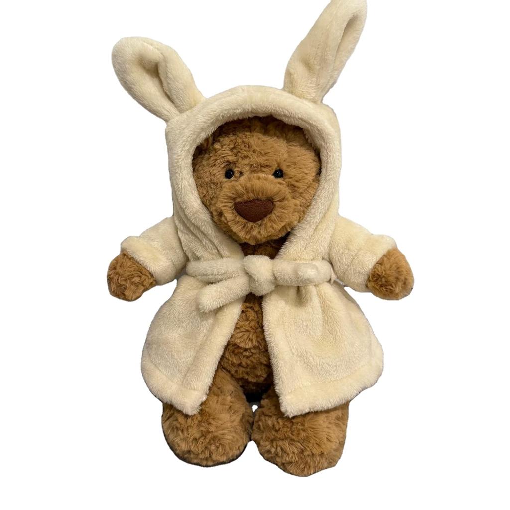 JC Cute Bathrobe Bear 28cm Super Soft Plush Toy 28-56cm Children's Stuffed Teddy Bear Anime Character Comforter