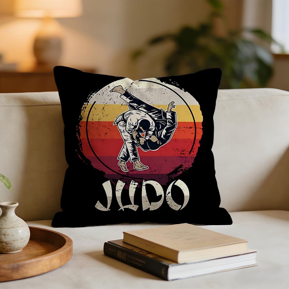 Sports Judo Martial Arts Cushion Cover Short plush pillowcase for bed sofa carwashable