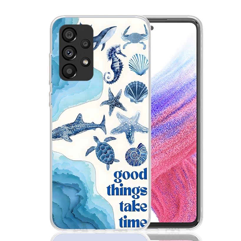 Ocean Starfish Sea Turtle Shark Phone Case For Samsung Galaxy A52 A32 A22 A12 A02S A50S A30S A51 A31 AA71 Note 20 Ultra 10 S10 P