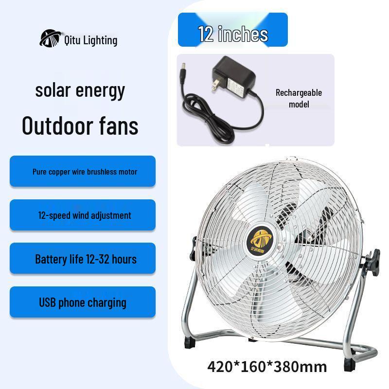 Solar-Powered Portable Car Fan Charger for Silent, High Wind Performance Black, Multi-function Wind Adjustment