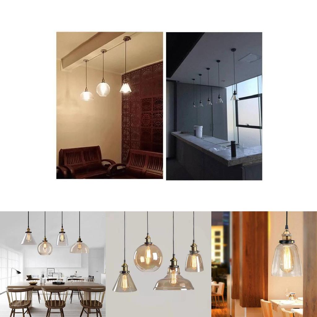 Elegant Retro Glass Pendant Light Fixture With Adjustable Height For Restaurants And Bars
