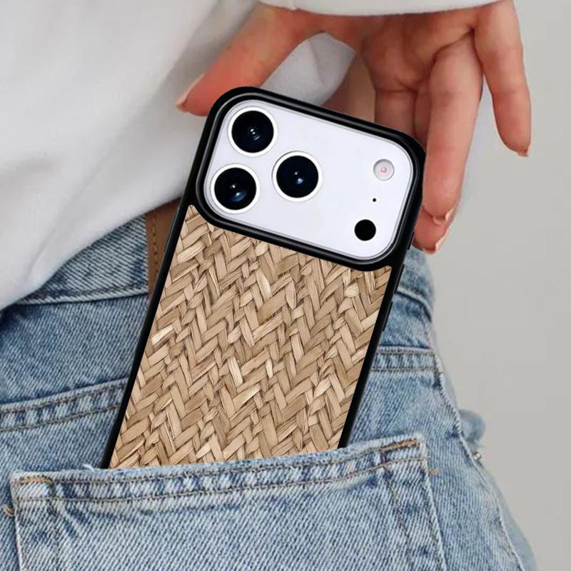 Bamboo Inlay Style Phone Case for iPhone 16e 15 14 13 12 17 Pro Max Plus Air 17pro Cover Coque