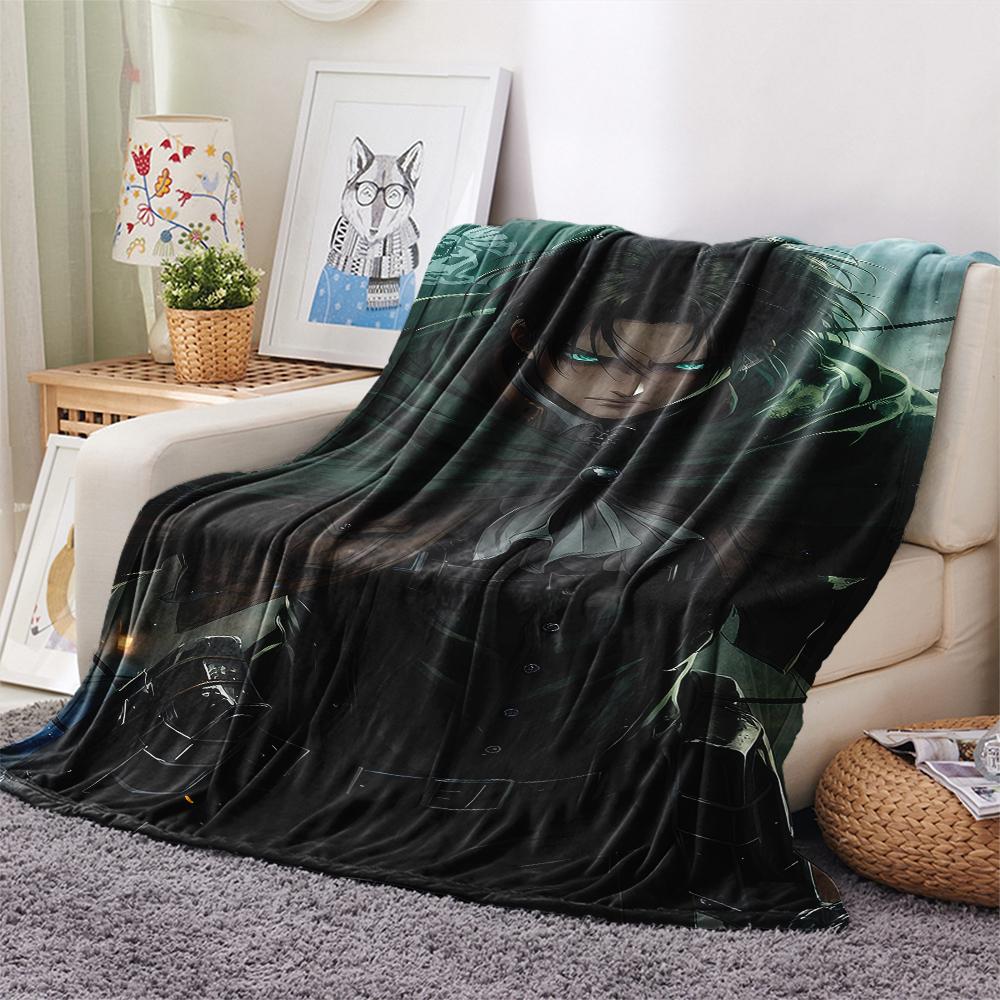 1PC Attack on Titan Print Flannel Blanket, High quality All Seasons, Home Decor, Warmth and Comfort, Perfect for Christmas Gifts
